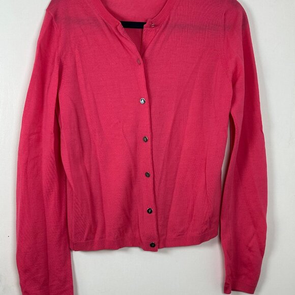 Vintage Gucci Wool Cardigan Pink Sweater with Gucci Silver color metallic Size L - Picture 14 of 16